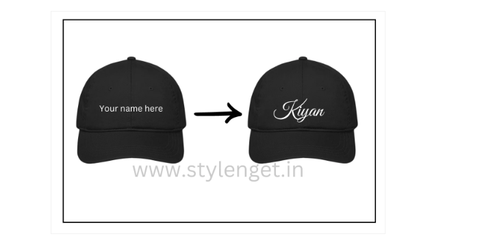Example showing how your name is personalized on a cap